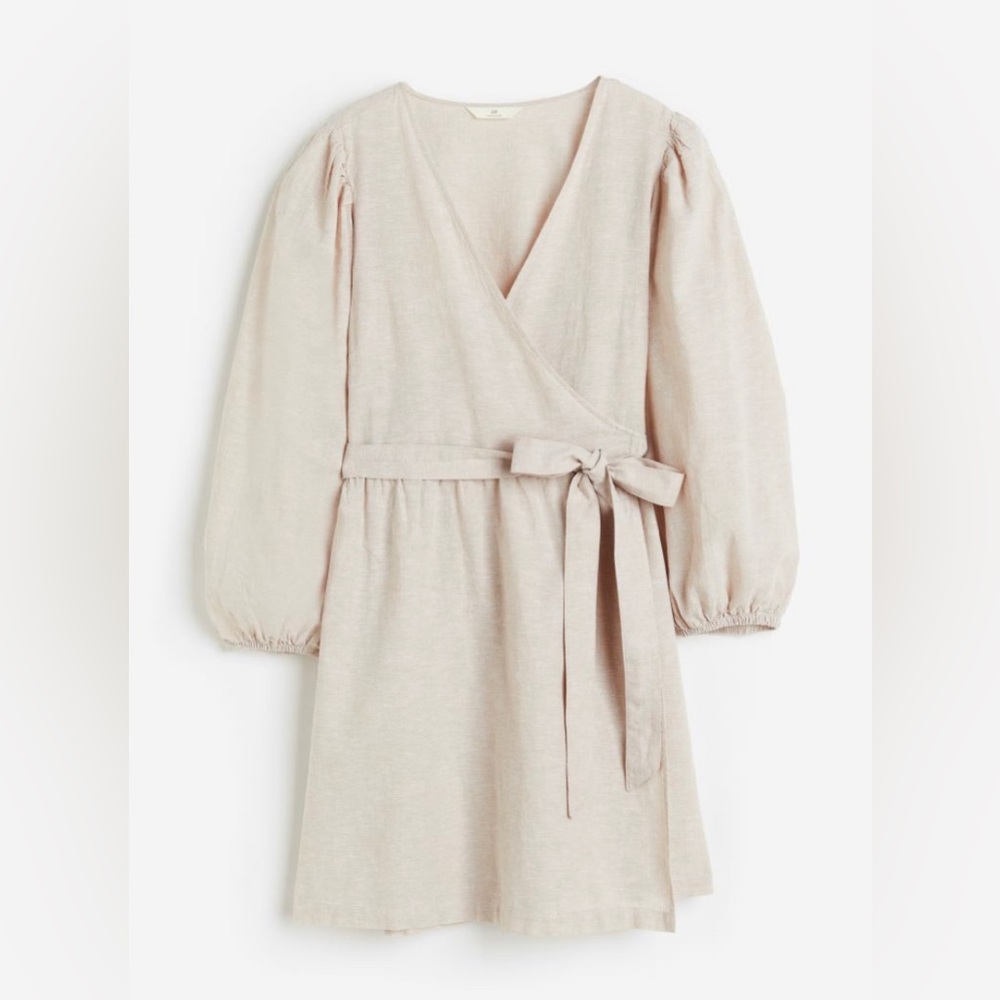 H&M linen wrap dress